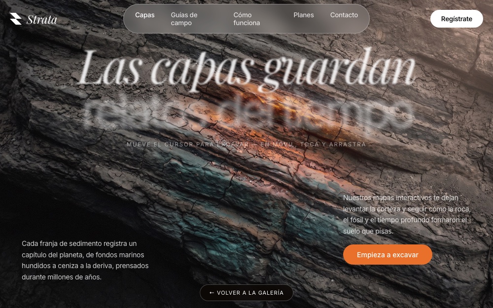 Sitio demo Strata — home de una marca de aire libre interactiva